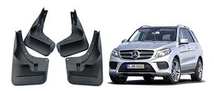 Брызговики Mercedes GLE-Class W166 2015-2018, авто без ступеньки (комплект 4 шт, с креплением) BK-1239 фото